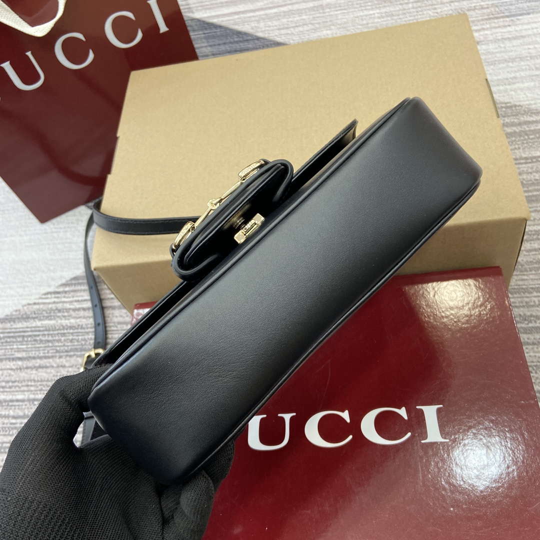 Gucci 815206 Gucci Horsebit 1955 Soft Small Top Handle Bag Black