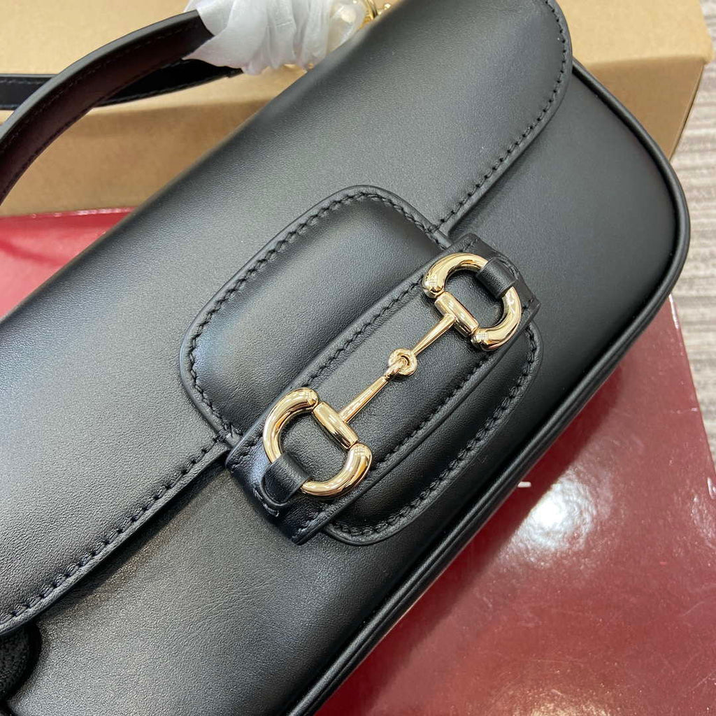 Gucci 815206 Gucci Horsebit 1955 Soft Small Top Handle Bag Black