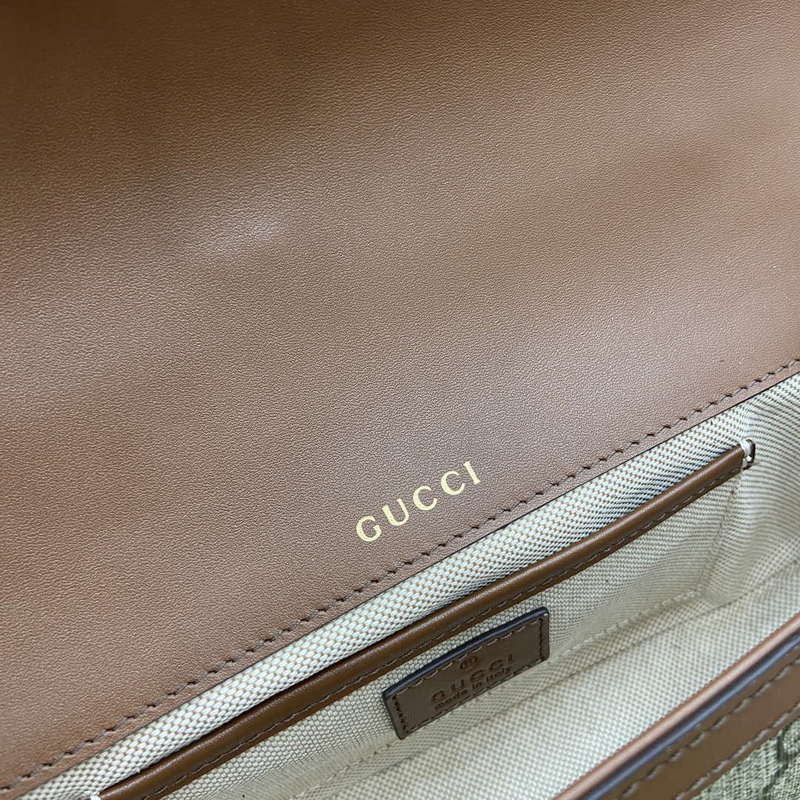 Gucci 815206 Gucci Horsebit 1955 Soft Small Top Handle Bag Brown leather trim