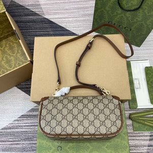 Gucci 815206 Gucci Horsebit 1955 Soft Small Top Handle Bag Brown leather trim - Default Title - View 2