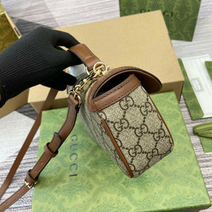 Gucci 815206 Gucci Horsebit 1955 Soft Small Top Handle Bag Brown leather trim - Default Title - View 3