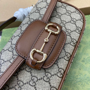 Gucci 815206 Gucci Horsebit 1955 Soft Small Top Handle Bag Brown leather trim - Default Title - View 6
