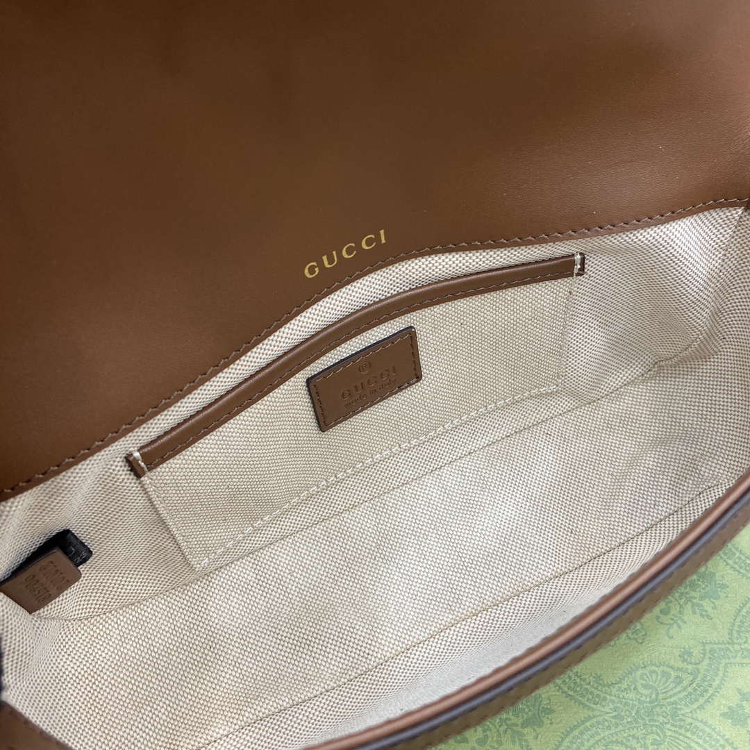 Gucci 815206 Gucci Horsebit 1955 Soft Small Top Handle Bag Brown leather trim