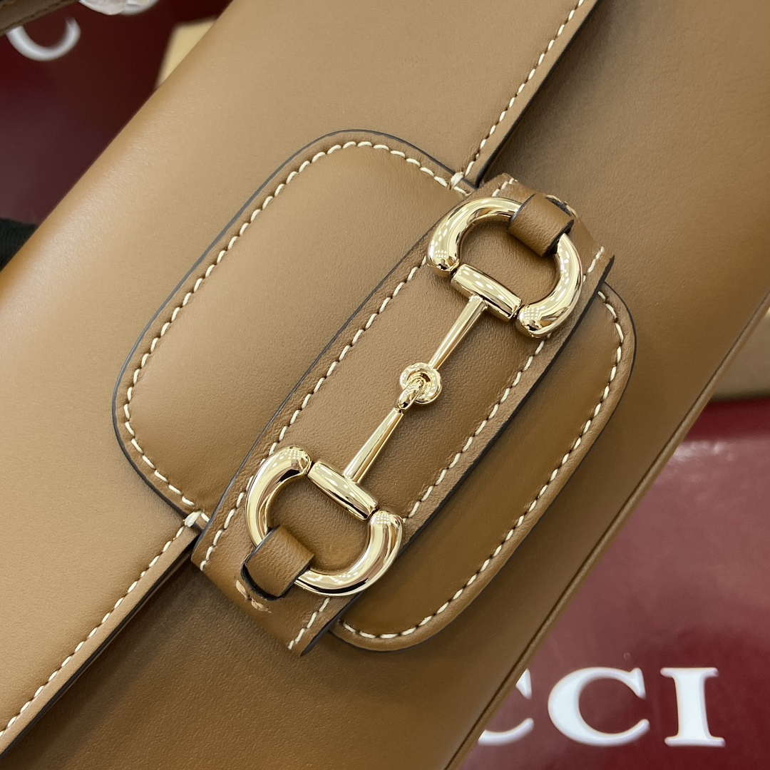 Gucci 815206 Gucci Horsebit 1955 Soft Small Top Handle Bag Brown