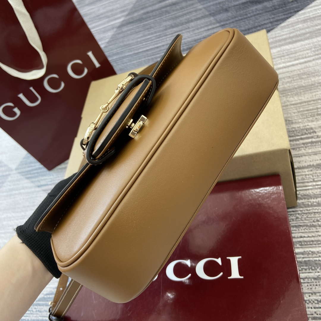 Gucci 815206 Gucci Horsebit 1955 Soft Small Top Handle Bag Brown - Default Title - View 5