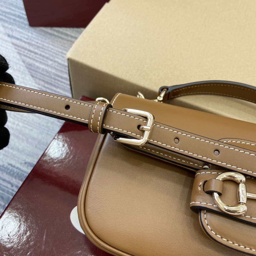 Gucci 815206 Gucci Horsebit 1955 Soft Small Top Handle Bag Brown - Default Title - View 6