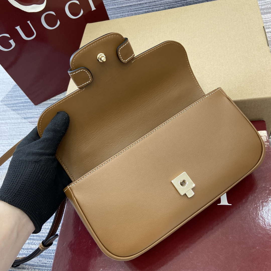 Gucci 815206 Gucci Horsebit 1955 Soft Small Top Handle Bag Brown