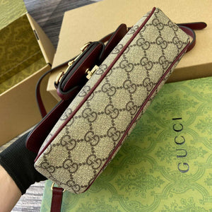 Gucci 815206 Gucci Horsebit 1955 Soft Small Top Handle Bag Red leather trim - Default Title - View 7