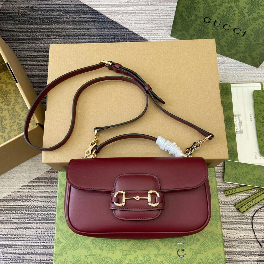 Gucci 815206 Gucci Horsebit 1955 Soft Small Top Handle Bag Red