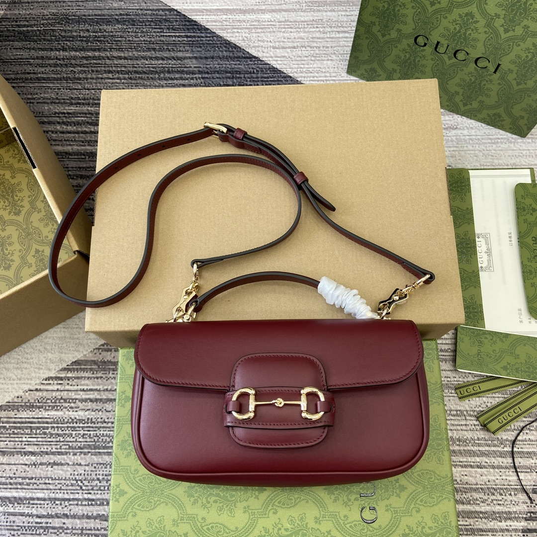 Gucci 815206 Gucci Horsebit 1955 Soft Small Top Handle Bag Red - Default Title - View 1