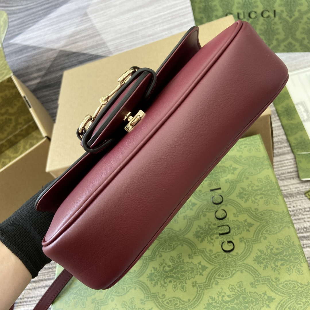 Gucci 815206 Gucci Horsebit 1955 Soft Small Top Handle Bag Red - Default Title - View 4