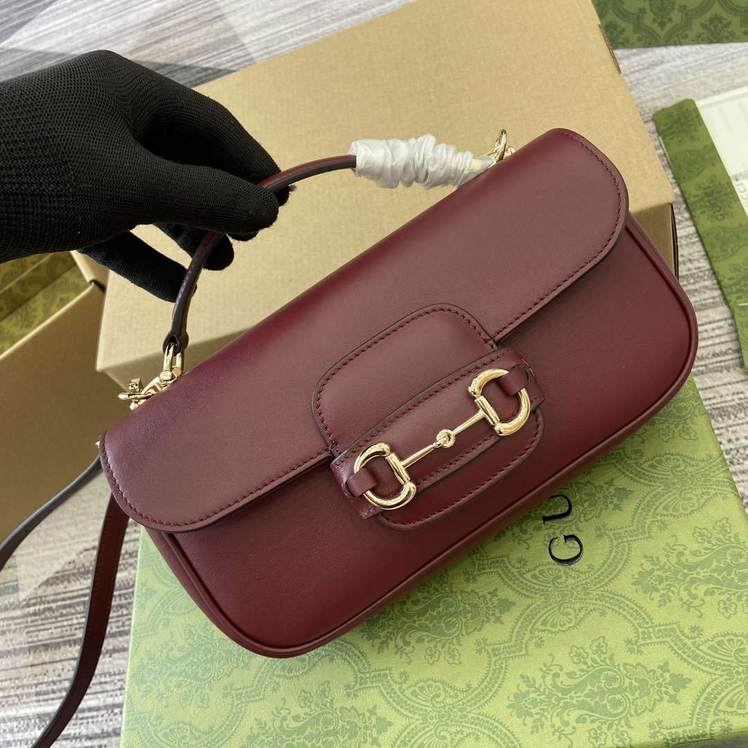 Gucci 815206 Gucci Horsebit 1955 Soft Small Top Handle Bag Red - Default Title - View 5