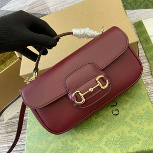 Gucci 815206 Gucci Horsebit 1955 Soft Small Top Handle Bag Red - Default Title - View 5