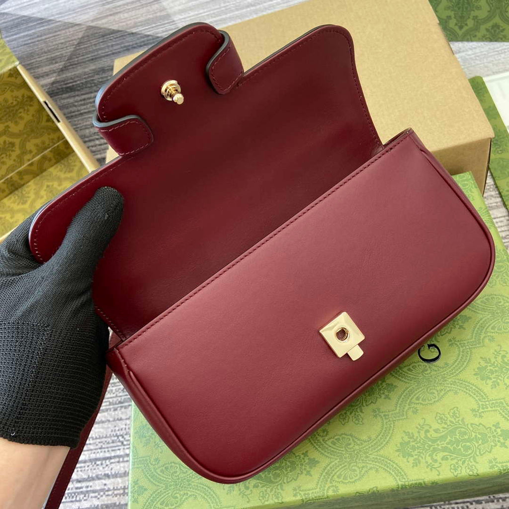Gucci 815206 Gucci Horsebit 1955 Soft Small Top Handle Bag Red