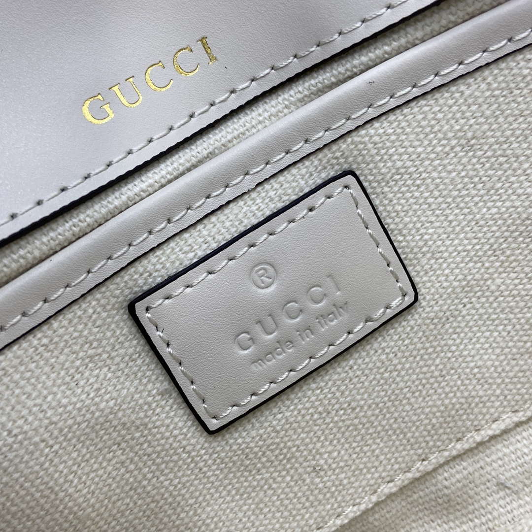 Gucci 815206 Gucci Horsebit 1955 Soft Small Top Handle Bag White leather trim - Default Title - View 11