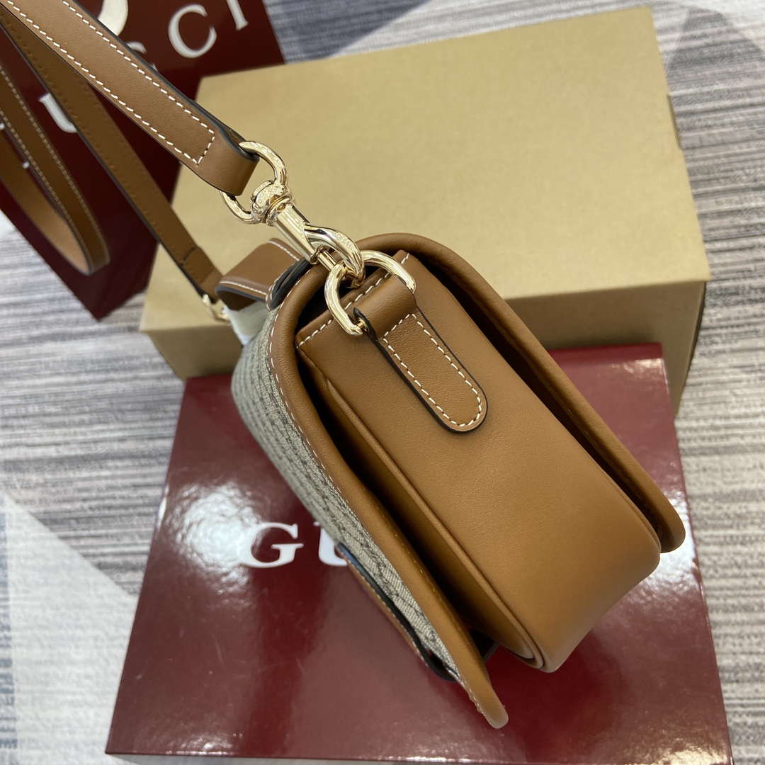 Gucci 815211 GG Emblem mini shoulder bag Beige and Brown - Default Title - View 3