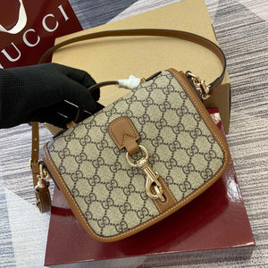 Gucci 815211 GG Emblem mini shoulder bag Beige and Brown - Default Title - View 4