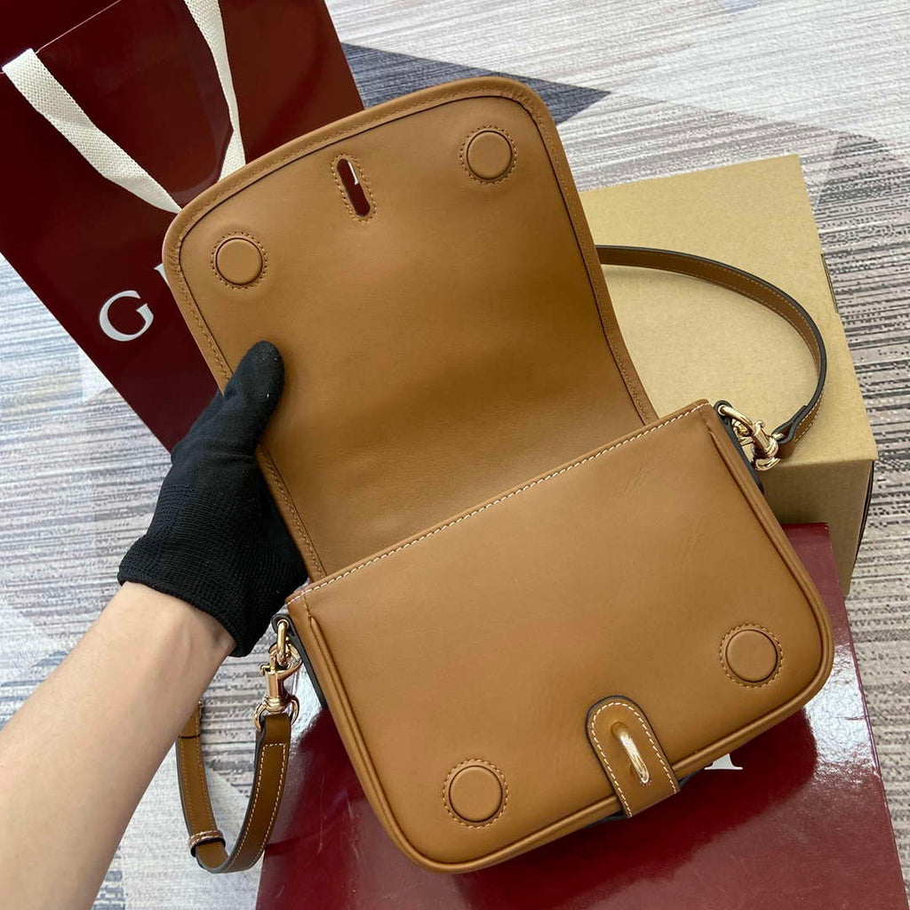 Gucci 815211 GG Emblem mini shoulder bag Beige and Brown