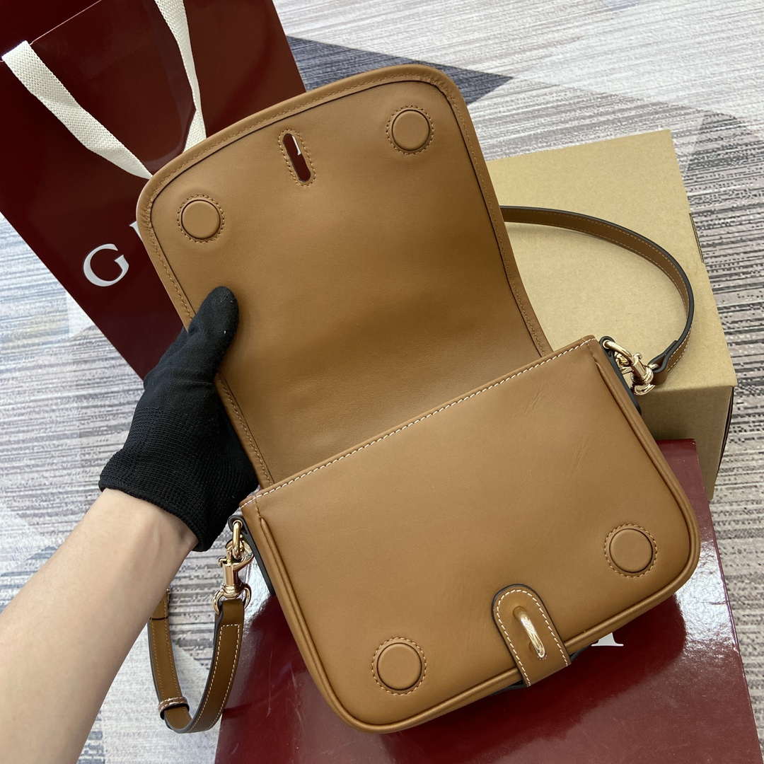 Gucci 815211 GG Emblem mini shoulder bag Beige and Brown