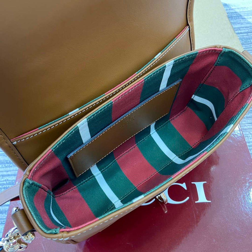 Gucci 815211 GG Emblem mini shoulder bag Beige and Brown