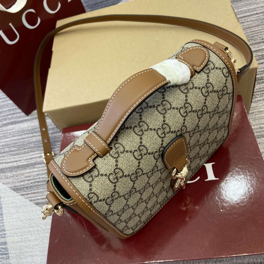 Gucci 815211 GG Emblem mini shoulder bag Beige and Brown - Default Title - View 10