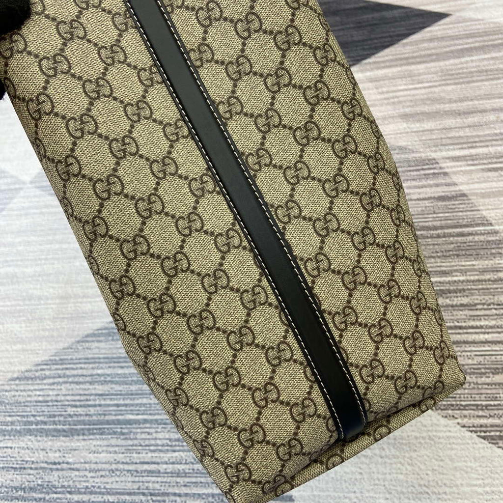 Gucci 815212 GG Emblem maxi tote bag Beige and Black
