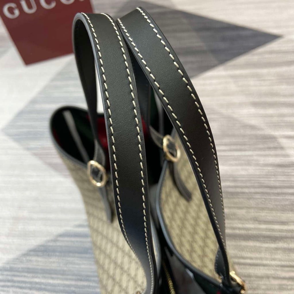 Gucci 815212 GG Emblem maxi tote bag Beige and Black
