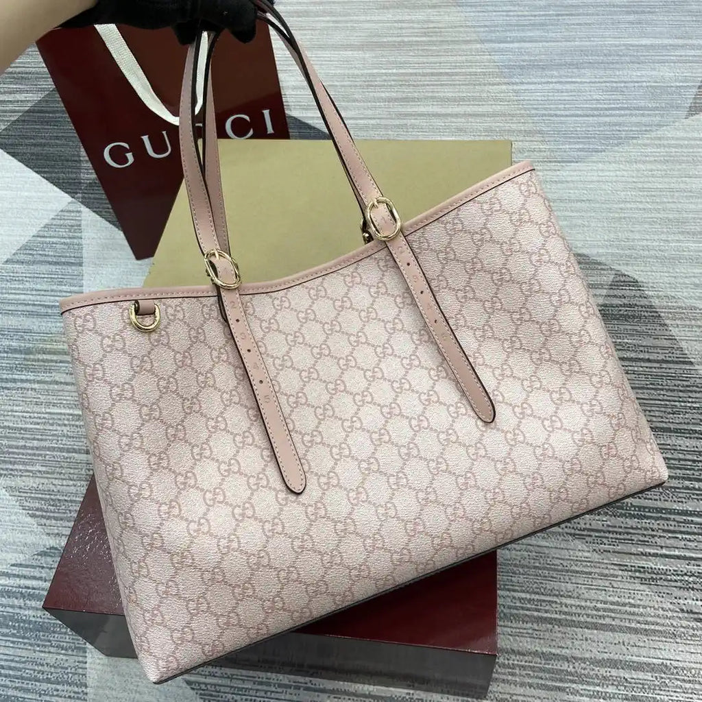 Gucci 815213 GG Emblem Large Tote Bag Light pink