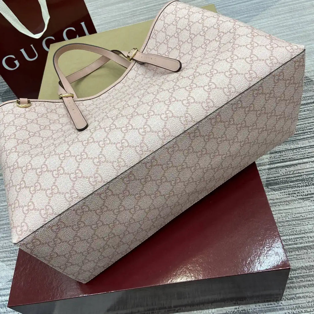 Gucci 815213 GG Emblem Large Tote Bag Light pink