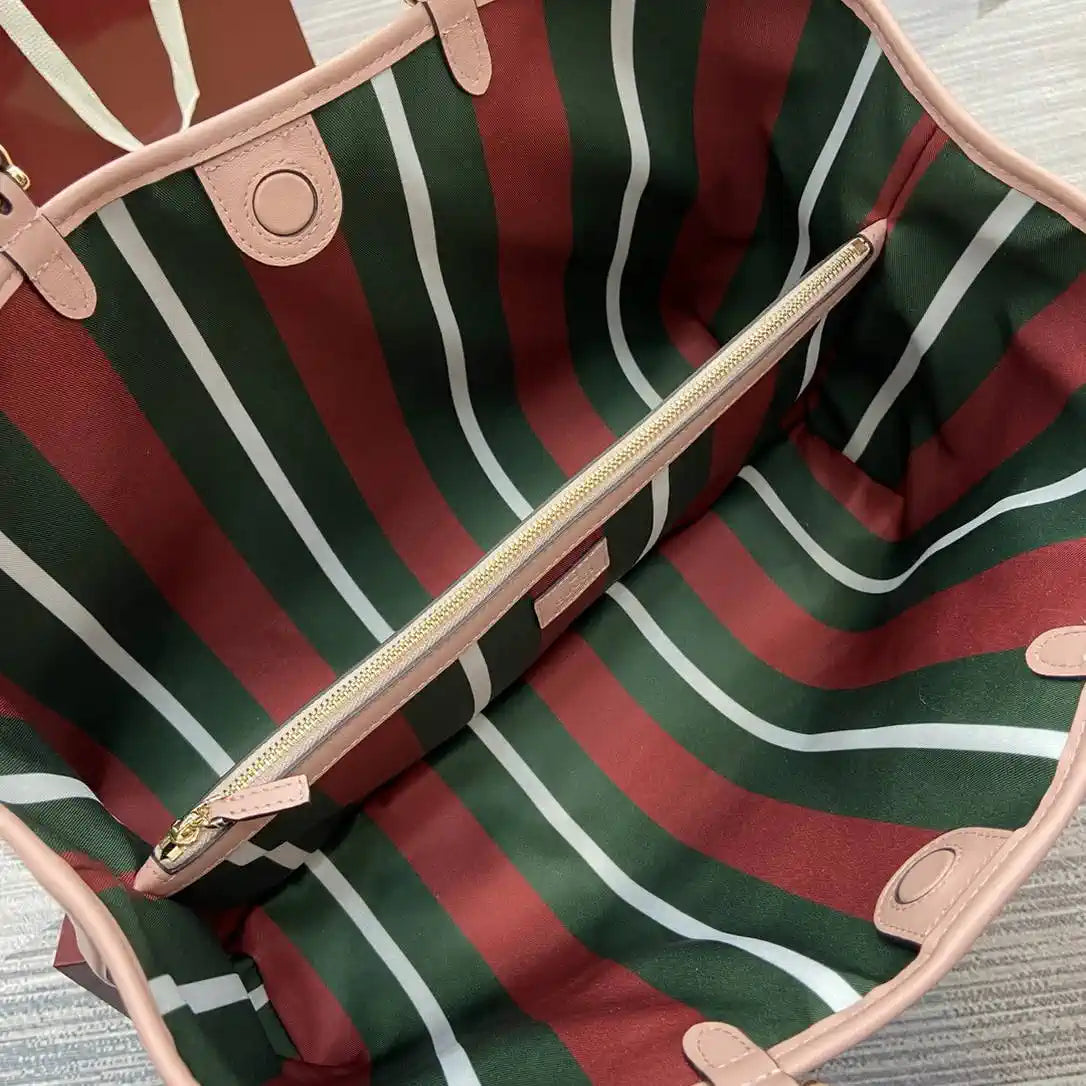 Gucci 815213 GG Emblem Large Tote Bag Light pink