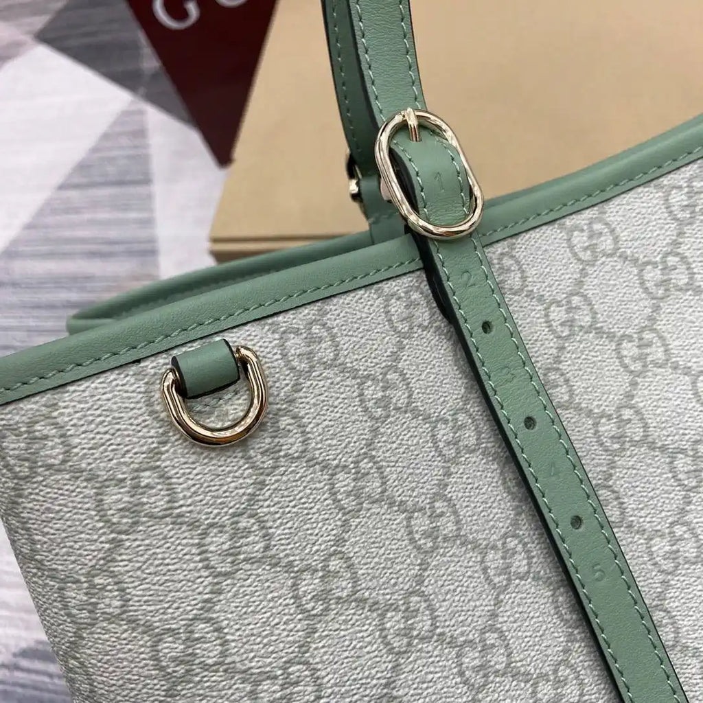 Gucci 815213 GG Emblem Large Tote Bag Ligth Green