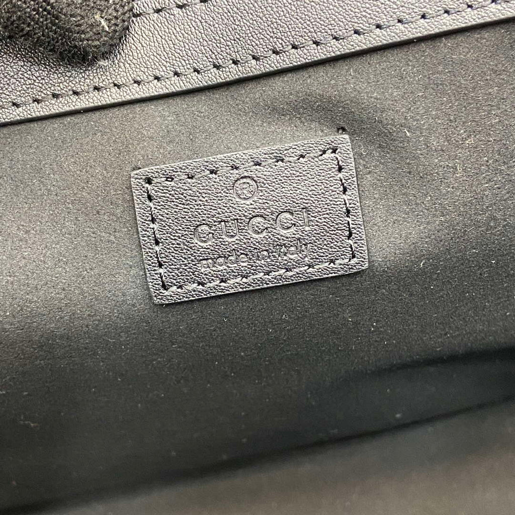 Gucci 815213 GG Emblem Large tote bag Black leather
