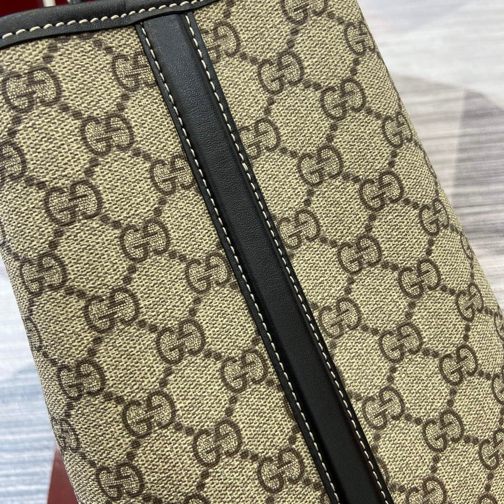 Gucci 815213 GG Emblem Large Tote Bag Black