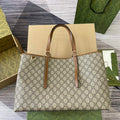 Gucci 815213 GG Emblem Large Tote Bag Brown - Default Title - View 1