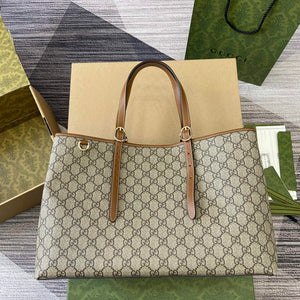 Gucci 815213 GG Emblem Large Tote Bag Brown - Default Title - View 1