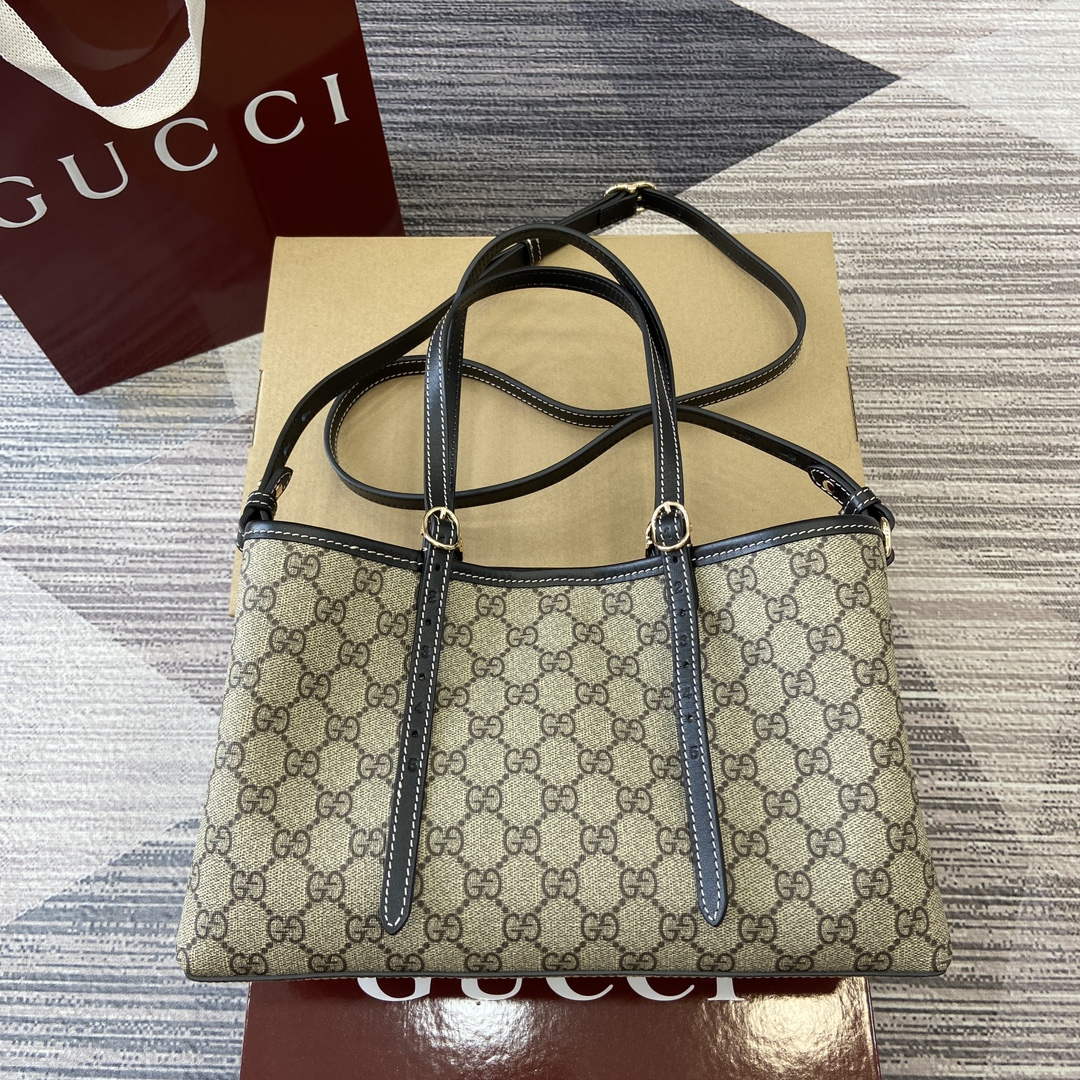 Gucci 815214 GG Emblem Small Tote Bag Black