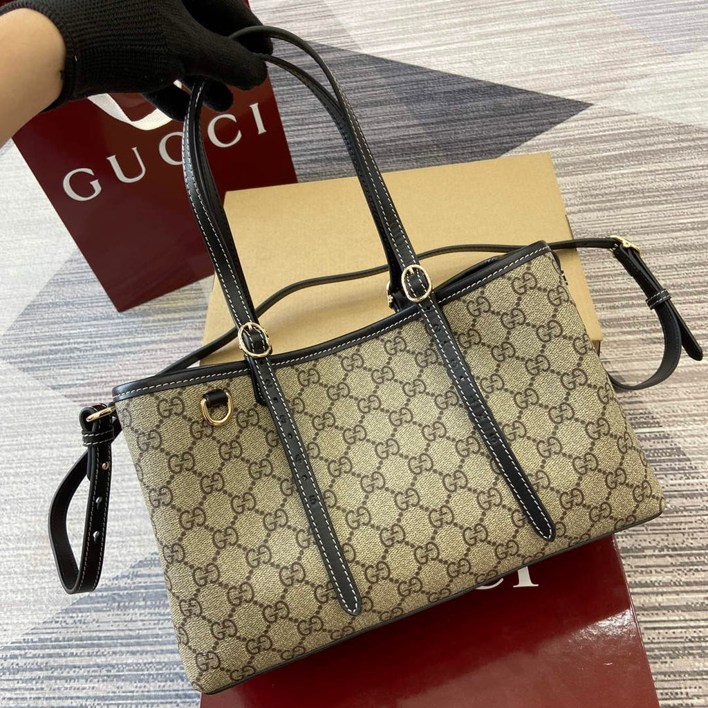 Gucci 815214 GG Emblem Small Tote Bag Black