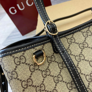 Gucci 815214 GG Emblem Small Tote Bag Black - Default Title - View 5