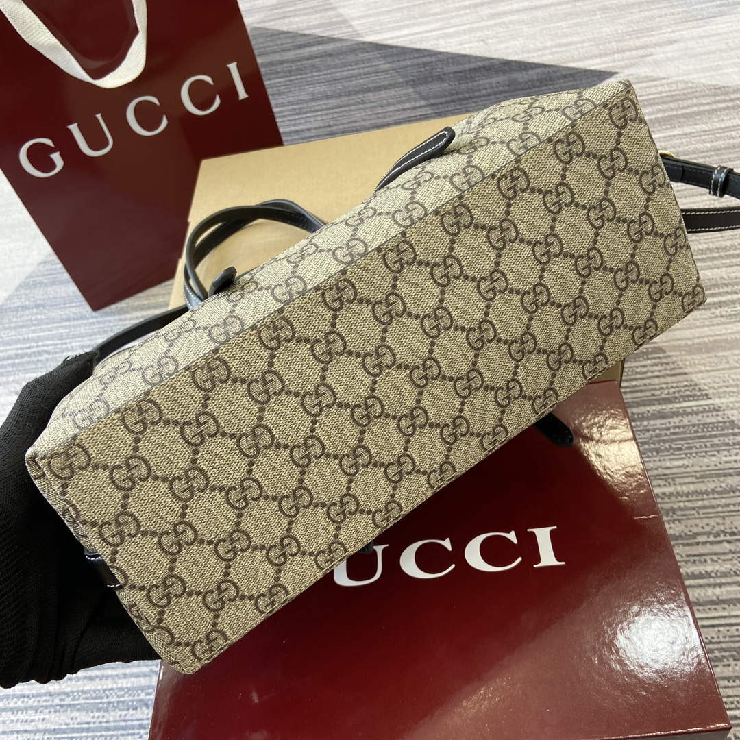 Gucci 815214 GG Emblem Small Tote Bag Black