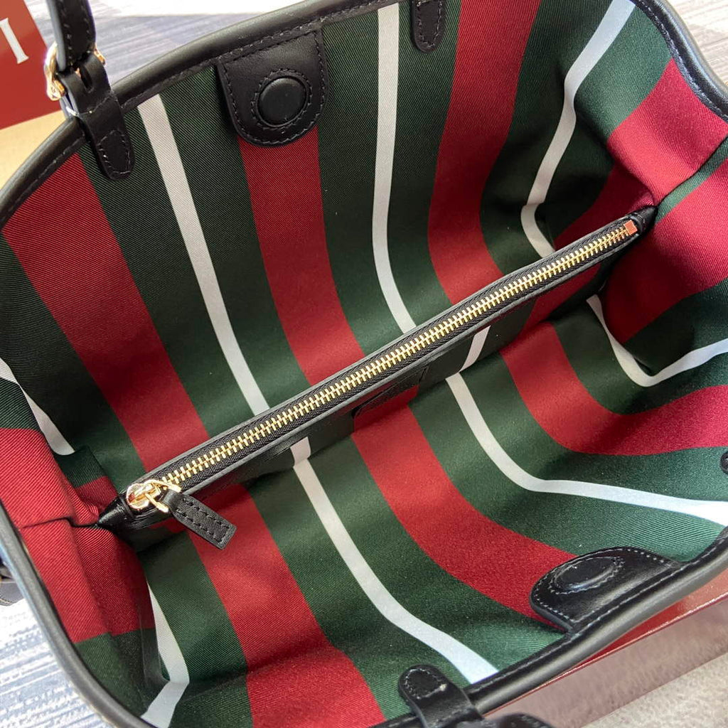 Gucci 815214 GG Emblem Small Tote Bag Black