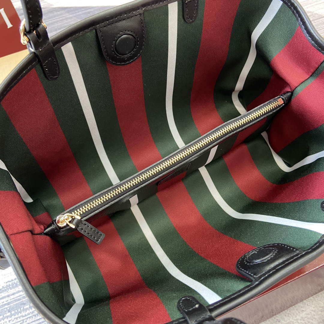 Gucci 815214 GG Emblem Small Tote Bag Black - Default Title - View 9