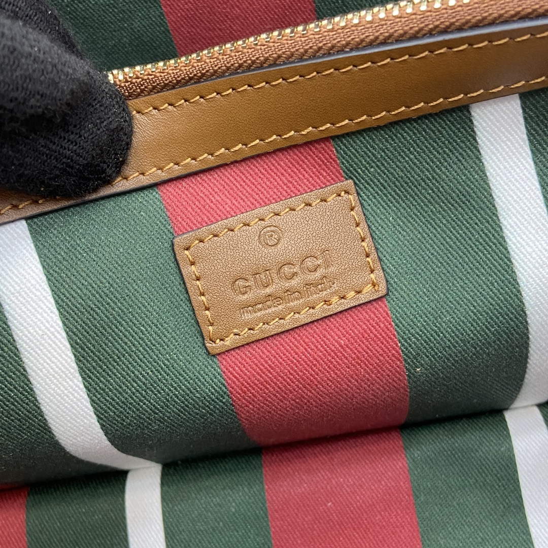 Gucci 815214 GG Emblem Small Tote Bag Brown