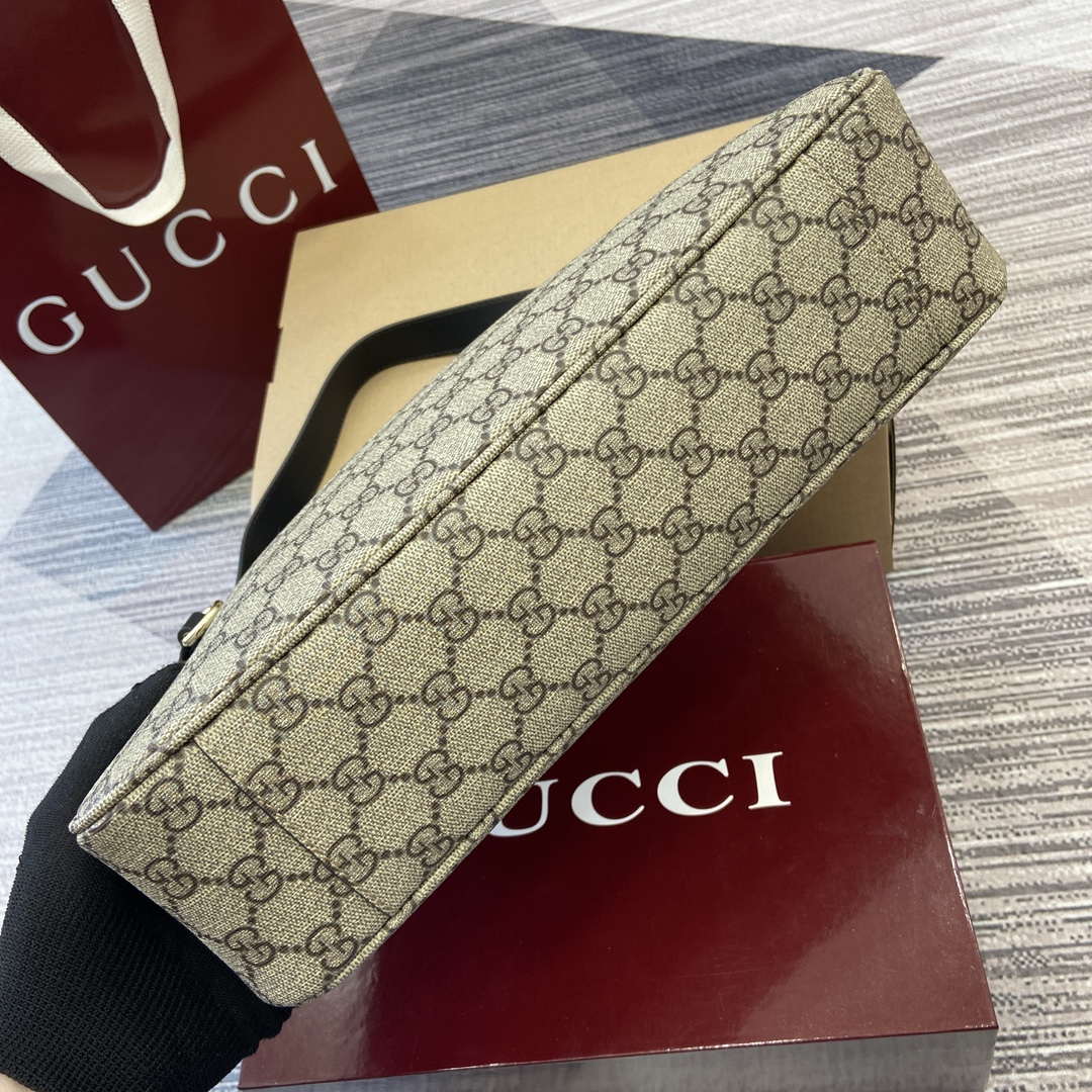 Gucci 815216 GG Emblem medium shoulder bag Beige and Black - Default Title - View 10