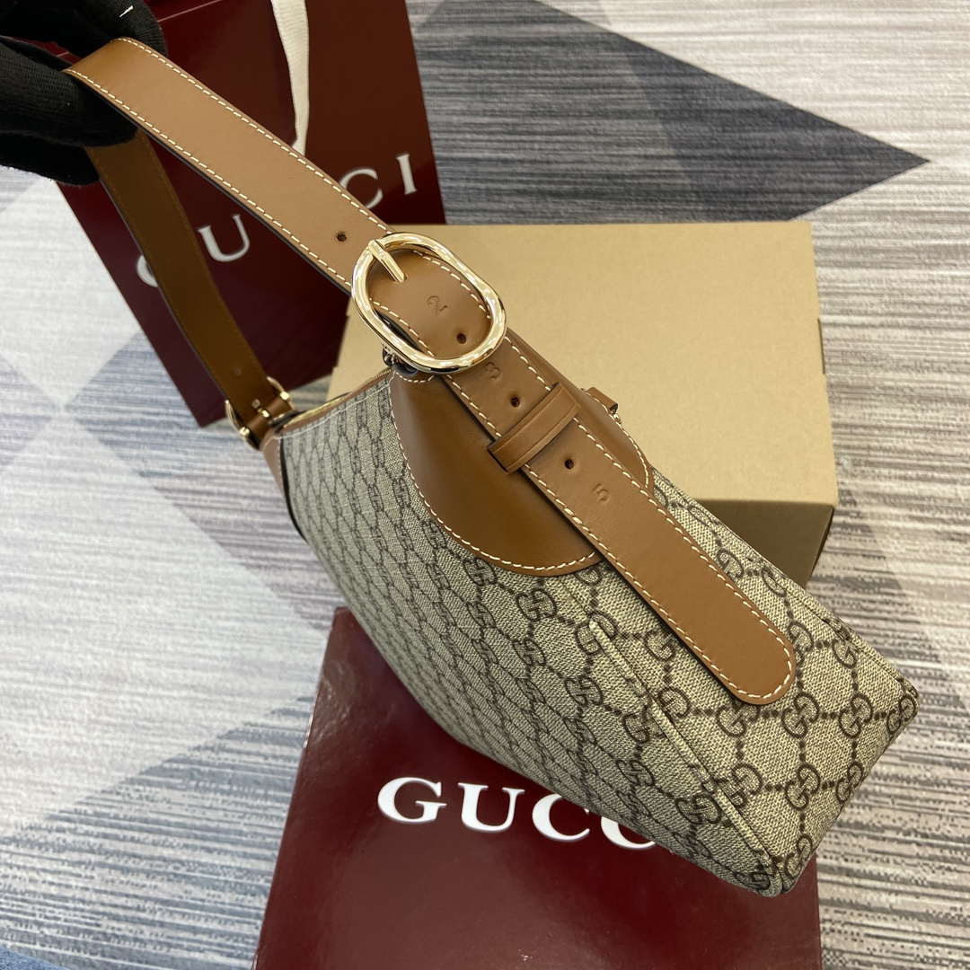 Gucci 815216 GG Emblem medium shoulder bag Beige and Brown - Default Title - View 3