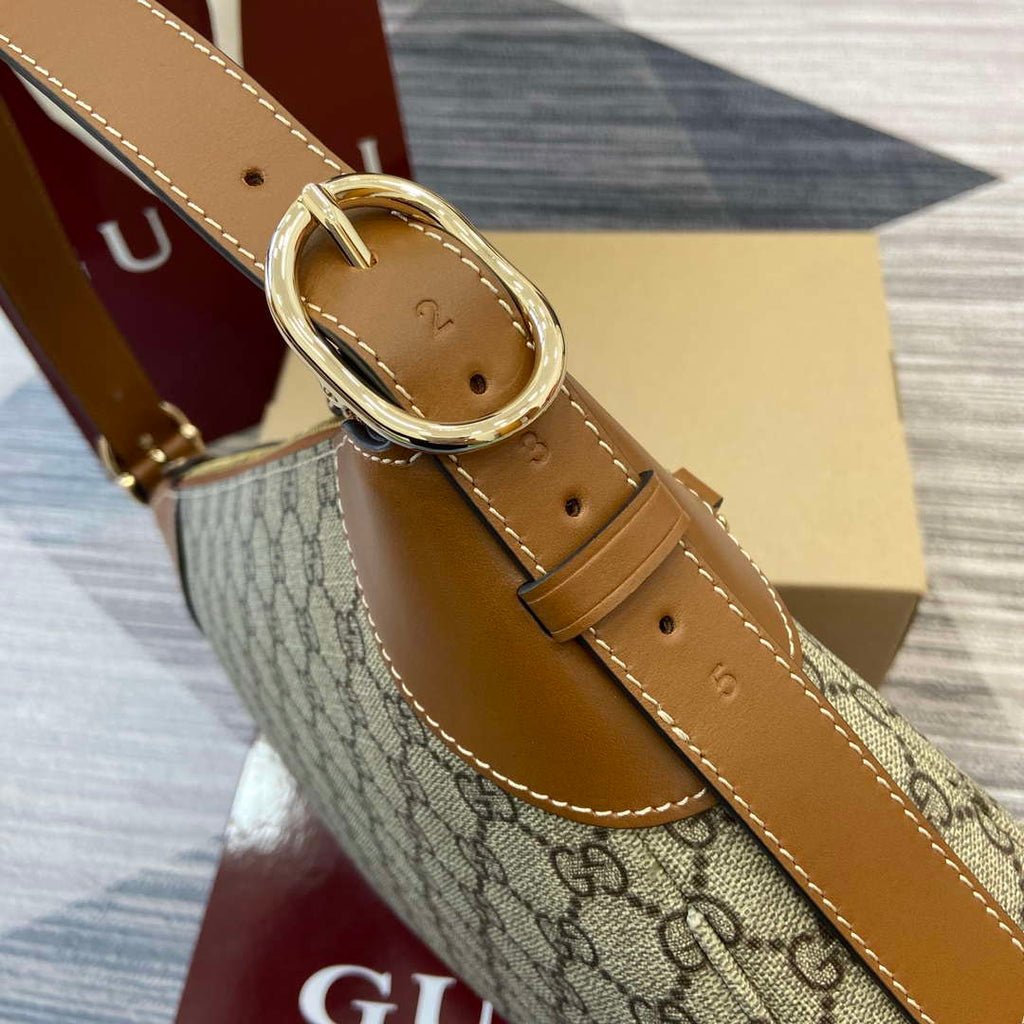 Gucci 815216 GG Emblem medium shoulder bag Beige and Brown