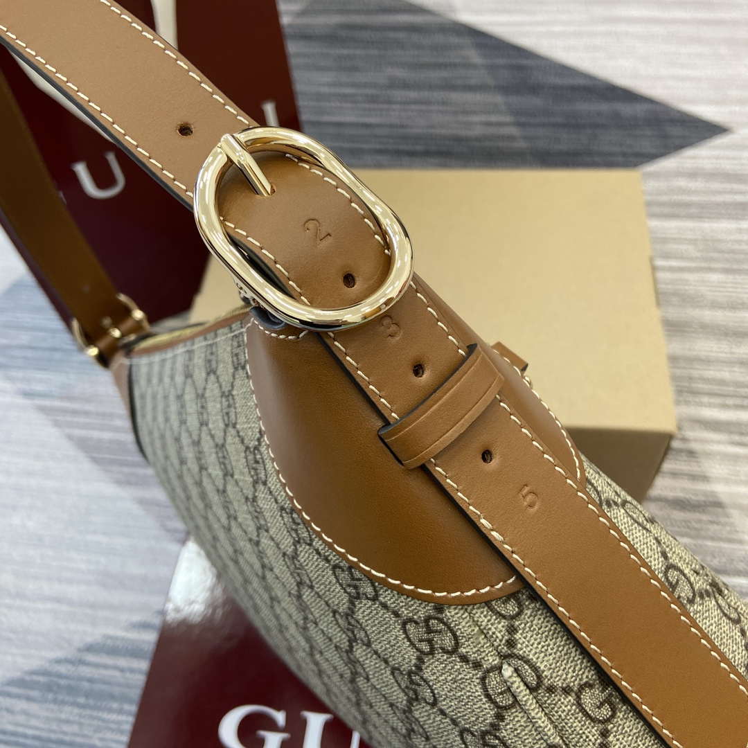 Gucci 815216 GG Emblem medium shoulder bag Beige and Brown