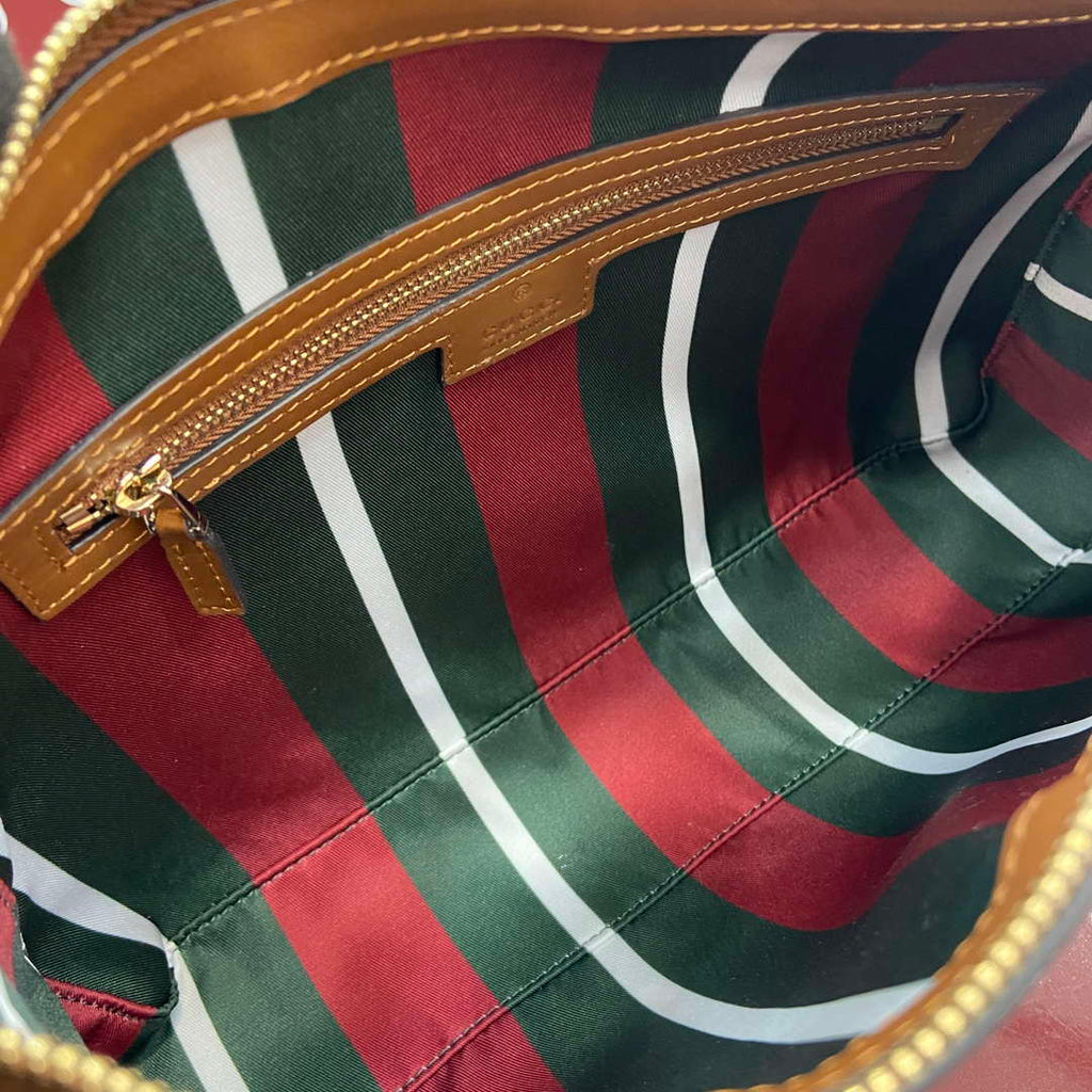 Gucci 815216 GG Emblem medium shoulder bag Beige and Brown