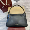 Gucci 815216 GG Emblem medium shoulder bag Black - Default Title - View 1