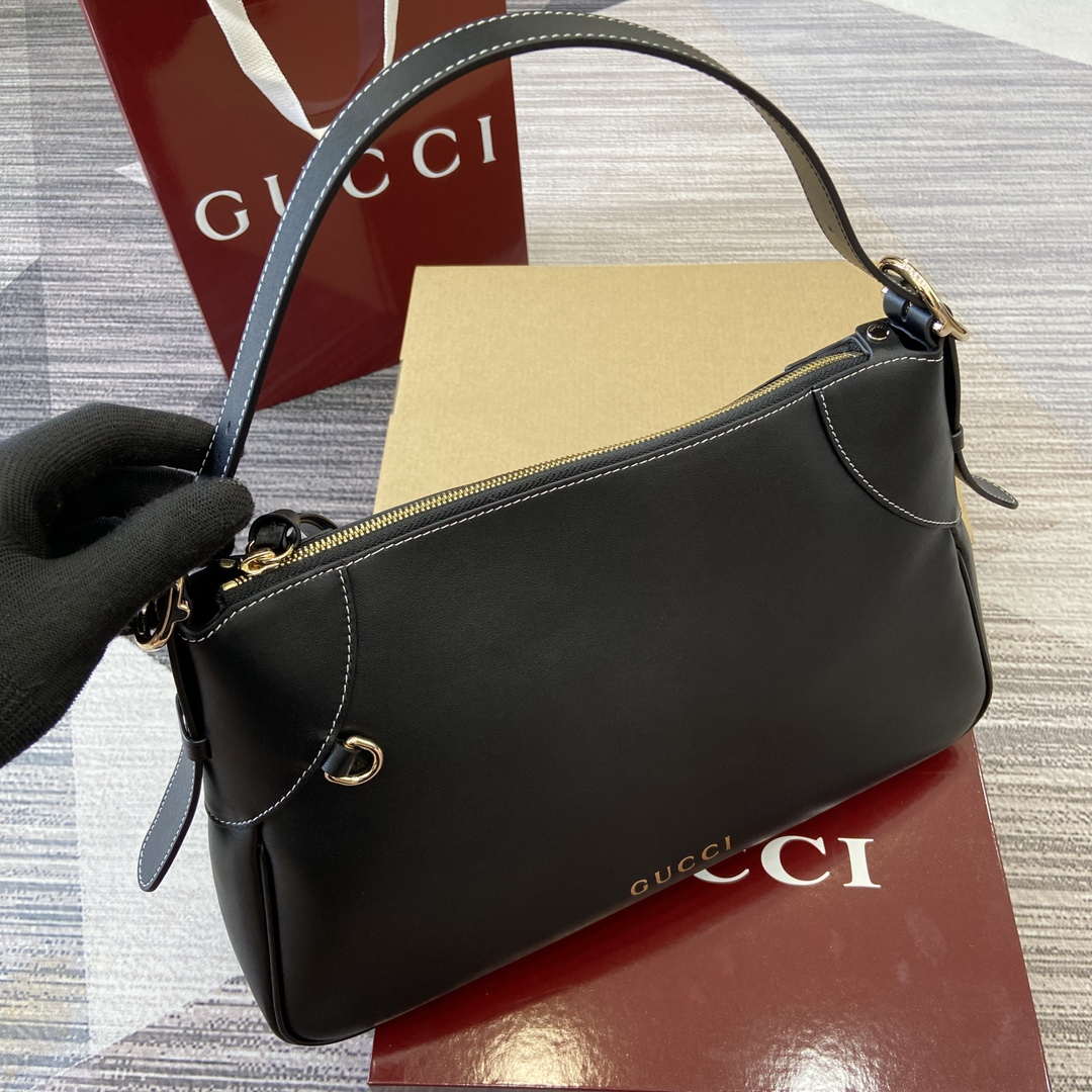 Gucci 815217 GG Emblem Large shoulder bag Black - Default Title - View 5
