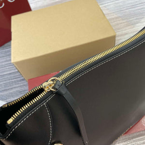 Gucci 815217 GG Emblem Large Shoulder Bag Black smooth leather - Default Title - View 11
